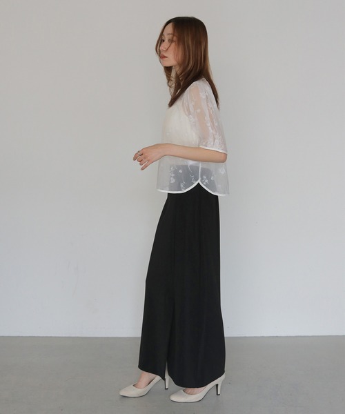CLEIO(クレイオ)の「【CLEIO】フロッキーシアーブラウス FLOCKY SHEER BLOUSE(カーディガン/ボレロ・レディース・オフホワイト/グレー/ブラック・FREE)」の15枚目の写真