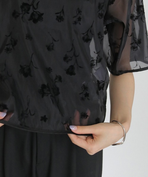 CLEIO(クレイオ)の「【CLEIO】フロッキーシアーブラウス FLOCKY SHEER BLOUSE(カーディガン/ボレロ・レディース・オフホワイト/グレー/ブラック・FREE)」の21枚目の写真