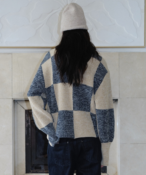 EN OR（エンオール）の「COLOR BLOCK ZIPUP KNIT - YELLOW（ニット/セーター・レディース・その他・FREE）」の3枚目の写真