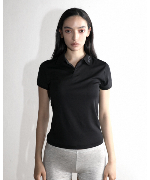 Tracklips Jacquard Collar polo T‑shirt чёрная