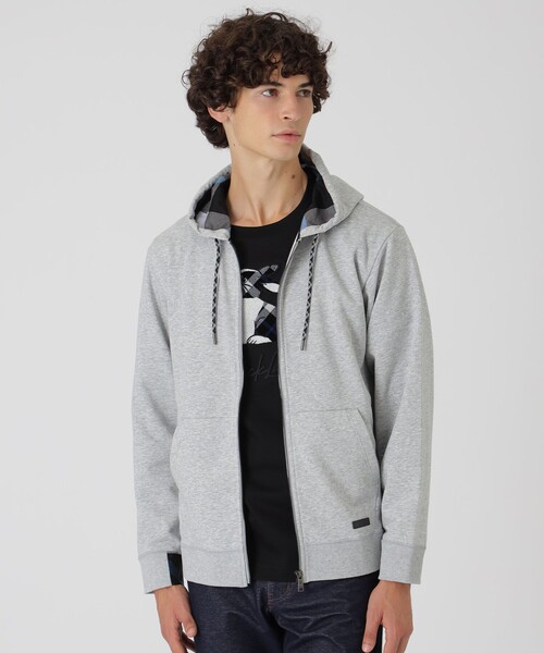 BLACK LABEL CRESTBRIDGE(ブラックレーベル・クレストブリッジ)の「クレストブリッジチェックコンビバックパイルパーカー(パーカー・メンズ・オフホワイト/ライトグレー/ベージュ系その他3/ブラック・XL/L/M)」の3枚目の写真