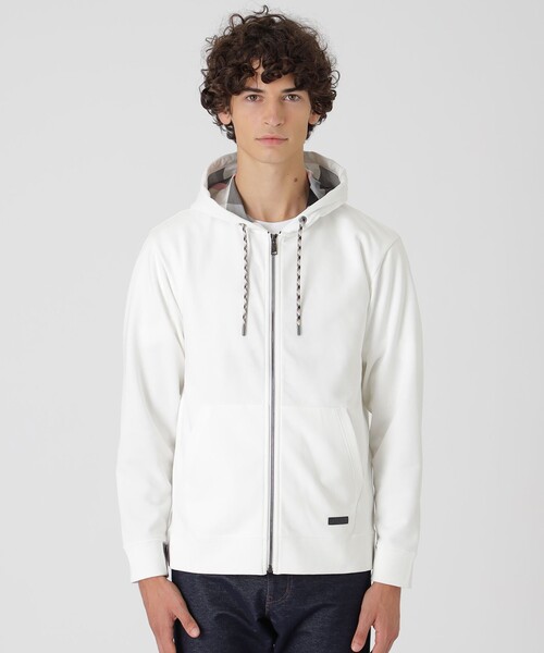 BLACK LABEL CRESTBRIDGE(ブラックレーベル・クレストブリッジ)の「クレストブリッジチェックコンビバックパイルパーカー(パーカー・メンズ・オフホワイト/ライトグレー/ベージュ系その他3/ブラック・XL/L/M)」の6枚目の写真