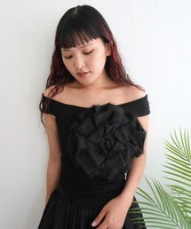 Big Flower Off shoulder Top