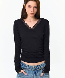 Fano Studios | レースディテール カシュクールトップス FQ26S171【Fano Studios】【2026AW】(Tシャツ/カットソー)