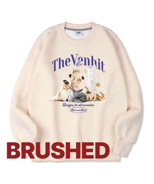 VENHIT(ベンヒット)の「ナビネコ 特殊綿 スウェット_B1(スウェット・レディース・チャコールグレー/ライトグレー/ブラック/ベージュ/インディゴブルー/ブルー/ライトグリーン/ミント/クリーム/クリアブラック/チャコール・MEDIUM/LARGE/X-LARGE/2XL/4XL/3XL)」の6枚目の写真