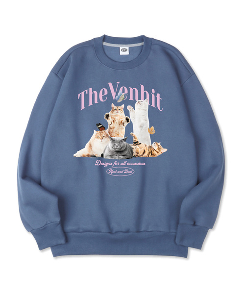 VENHIT(ベンヒット)の「ナビネコ 特殊綿 スウェット_B1(スウェット・レディース・チャコールグレー/ライトグレー/ブラック/ベージュ/インディゴブルー/ブルー/ライトグリーン/ミント/クリーム/クリアブラック/チャコール・MEDIUM/LARGE/X-LARGE/2XL/4XL/3XL)」の10枚目の写真