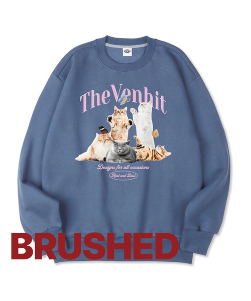VENHIT(ベンヒット)の「ナビネコ 特殊綿 スウェット_B1(スウェット・レディース・チャコールグレー/ライトグレー/ブラック/ベージュ/インディゴブルー/ブルー/ライトグリーン/ミント/クリーム/クリアブラック/チャコール・MEDIUM/LARGE/X-LARGE/2XL/4XL/3XL)」の11枚目の写真
