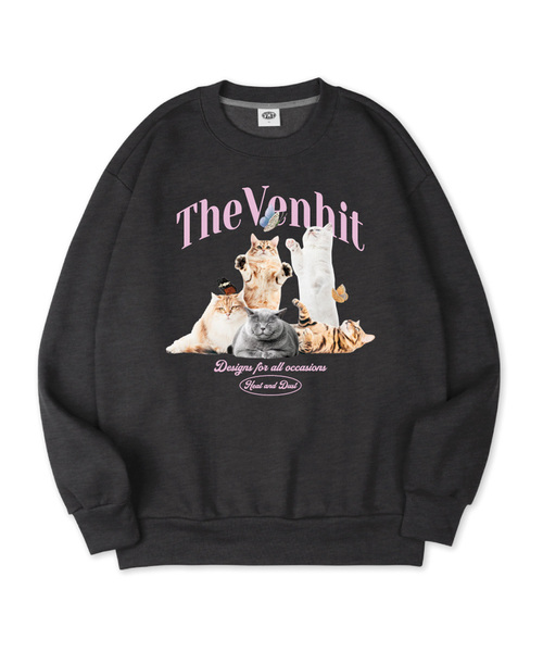 VENHIT(ベンヒット)の「ナビネコ 特殊綿 スウェット_B1(スウェット・レディース・チャコールグレー/ライトグレー/ブラック/ベージュ/インディゴブルー/ブルー/ライトグリーン/ミント/クリーム/クリアブラック/チャコール・MEDIUM/LARGE/X-LARGE/2XL/4XL/3XL)」の5枚目の写真