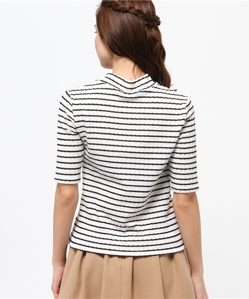 Heather（ヘザー）の「ボトルネックケーブルカット5分袖　715635（Tシャツ/カットソー・レディース・ホワイト系その他/オフホワイト/ライトイエロー・FREE）」の6枚目の写真