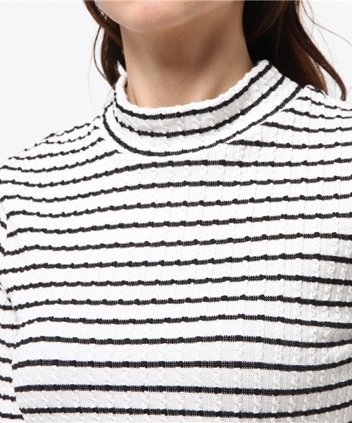 Heather（ヘザー）の「ボトルネックケーブルカット5分袖　715635（Tシャツ/カットソー・レディース・ホワイト系その他/オフホワイト/ライトイエロー・FREE）」の7枚目の写真