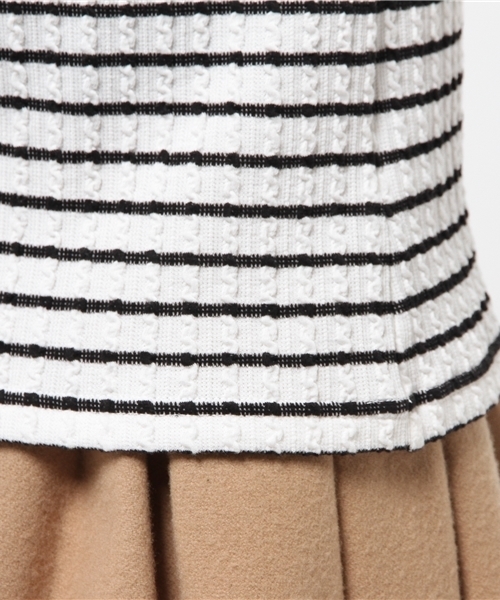 Heather（ヘザー）の「ボトルネックケーブルカット5分袖　715635（Tシャツ/カットソー・レディース・ホワイト系その他/オフホワイト/ライトイエロー・FREE）」の9枚目の写真