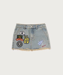MULTI  LOGO DENIM SKIRT