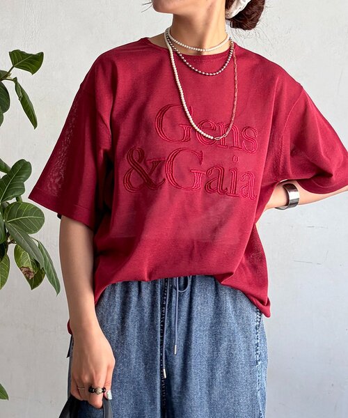 un dix cors（アンディコール）の「刺繍ロゴニットプルオーバー（ニット/セーター・レディース・ブラウン/ブラック/レッド・FREE）」の3枚目の写真