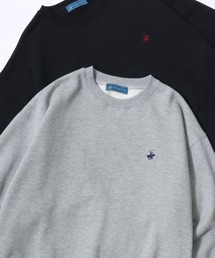 BEVERLY HILLS POLO CLUB/ビバリーヒルズポロクラブ オーバーサイズ 裏起毛 ロゴ ワンポイント刺繍 クルーネック スウェット トレーナー/レディース メンズ