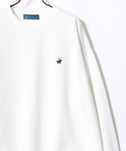 BEVERLY HILLS POLO CLUB（ビバリーヒルズポロクラブ）の「BEVERLY HILLS POLO CLUB/ビバリーヒルズポロクラブ オーバーサイズ 裏起毛 ロゴ ワンポイント刺繍 クルーネック スウェット トレーナー/レディース メンズ（スウェット・レディース・オフホワイト/グレー・LL/L/M）」の7枚目の写真