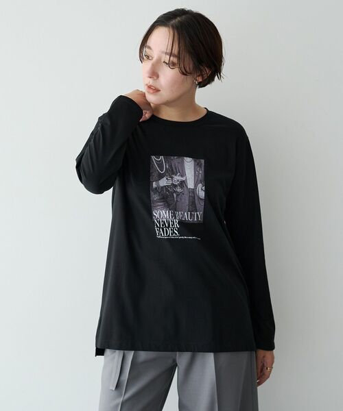 YECCA VECCA(イェッカヴェッカ)の「フォトプリントロンTee(Tシャツ/カットソー・レディース・ブラック/オフホワイト・FREE)」の7枚目の写真