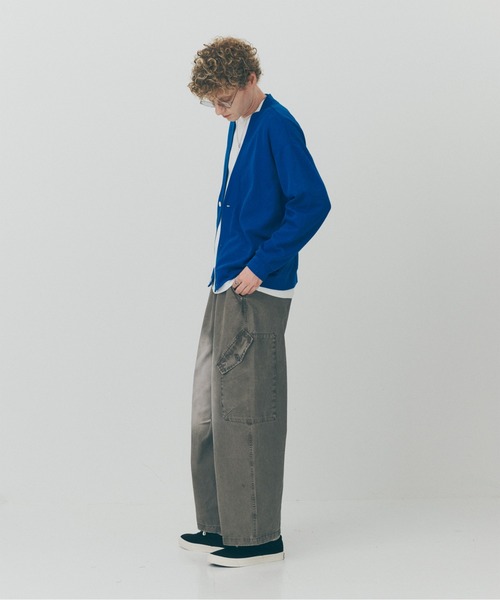 MILITARY(ミリタリー)の「【MAISON CLUB】Aged Wide Curve Cargo Pants / エイジングワイドカーブカーゴパンツ SNF(カーゴパンツ・メンズ・ブラック/グレー・M/L)」の6枚目の写真