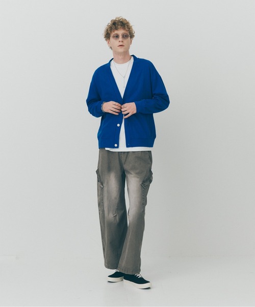 MILITARY(ミリタリー)の「【MAISON CLUB】Aged Wide Curve Cargo Pants / エイジングワイドカーブカーゴパンツ SNF(カーゴパンツ・メンズ・ブラック/グレー・M/L)」の5枚目の写真