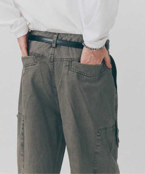 MILITARY(ミリタリー)の「【MAISON CLUB】Aged Wide Curve Cargo Pants / エイジングワイドカーブカーゴパンツ SNF(カーゴパンツ・メンズ・ブラック/グレー・M/L)」の8枚目の写真