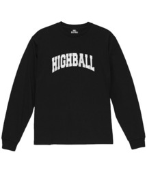 NOBOUND(ノーバウンド) 長袖Tシャツ HIGHBALL ハイボール ロゴ プリント レギュラーシルエット ロンT トップス カットソー レディース