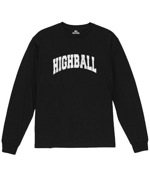NOBOUND(ノーバウンド)の「NOBOUND(ノーバウンド) 長袖Tシャツ HIGHBALL ハイボール ロゴ プリント レギュラーシルエット ロンT トップス カットソー レディース(Tシャツ/カットソー・レディース・ネイビー/ホワイト/ブラック・S)」の1枚目の写真