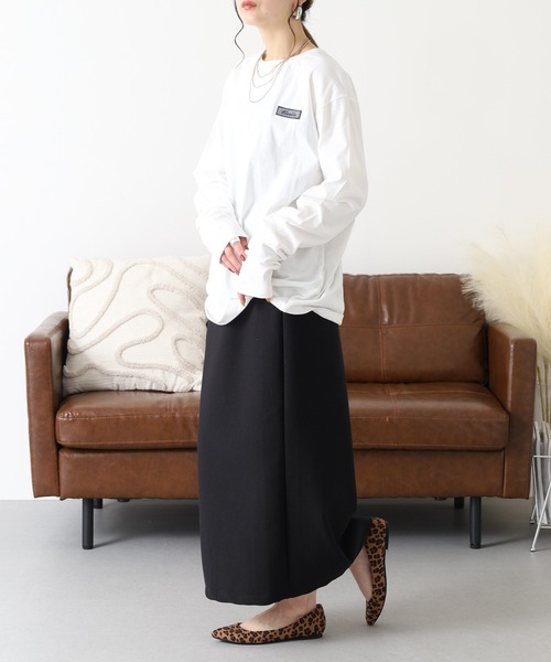 Arinomama（アリノママ）の「Arinomama 200g 20s空紡糸天竺 チェック パッチワーク ロンT（Tシャツ/カットソー・レディース・ホワイト/ダークブラウン/カーキ・FREE）」の10枚目の写真