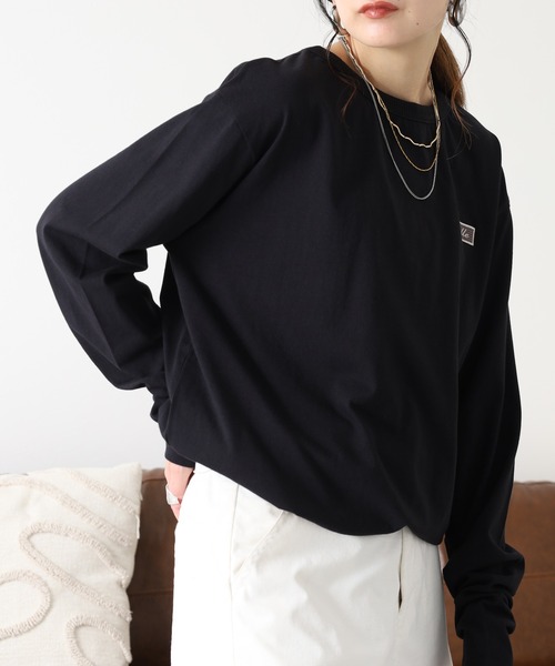 Arinomama（アリノママ）の「Arinomama 200g 20s空紡糸天竺 チェック パッチワーク ロンT（Tシャツ/カットソー・レディース・ホワイト/ダークブラウン/カーキ・FREE）」の15枚目の写真