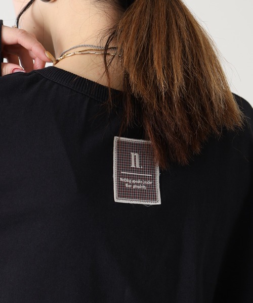 Arinomama（アリノママ）の「Arinomama 200g 20s空紡糸天竺 チェック パッチワーク ロンT（Tシャツ/カットソー・レディース・ホワイト/ダークブラウン/カーキ・FREE）」の17枚目の写真