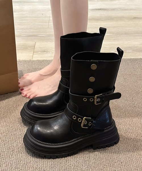 yuue' ( wear )(ユーイ)の「2WAY厚底ミドルブーツ(ブーツ・レディース・ブラック/ブラウン・23.5cm/24.5cm)」の10枚目の写真