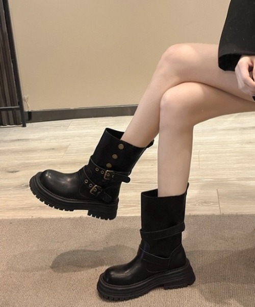 yuue' ( wear )(ユーイ)の「2WAY厚底ミドルブーツ(ブーツ・レディース・ブラック/ブラウン・23.5cm/24.5cm)」の13枚目の写真