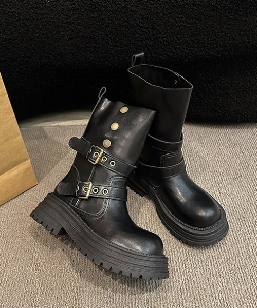 yuue' ( wear )(ユーイ)の「2WAY厚底ミドルブーツ(ブーツ・レディース・ブラック/ブラウン・23.5cm/24.5cm)」の14枚目の写真