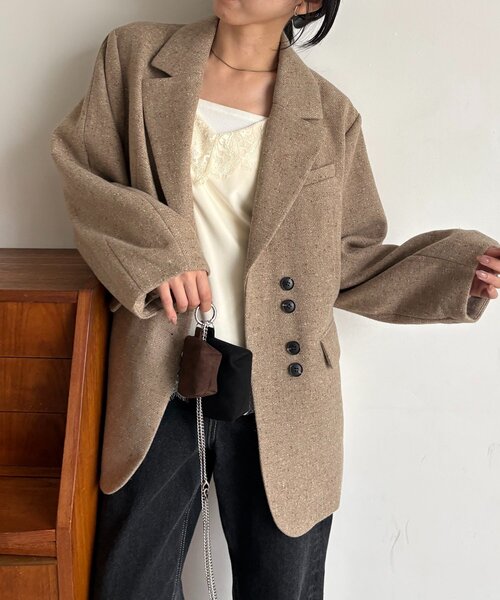 CAPRICIEUX LE'MAGE（カプリシューレマージュ）の「ネップツイードジャケットコート（その他アウター・レディース・ベージュ/モカ・38/36）」の22枚目の写真