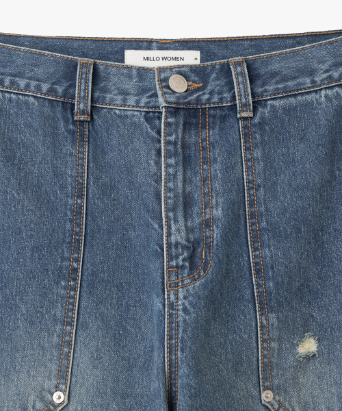 MILLO WOMEN（ミロウーマン）の「ヴィンテージポケットルーズジーンズ [ミッドブルー]（デニムパンツ・レディース・その他・SMALL/MEDIUM）」の4枚目の写真