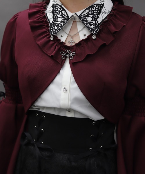 NIBBLE POISON(ニブルポイズン)の「フレアスリーブボレロJK(ベスト・レディース・ブラック/ワイン・MEDIUM)」の18枚目の写真