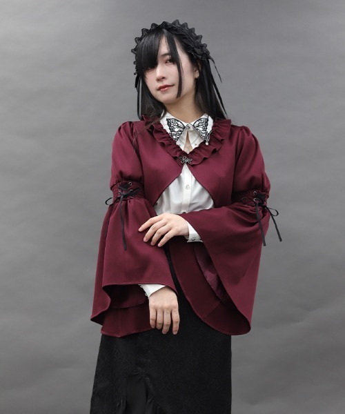 NIBBLE POISON(ニブルポイズン)の「フレアスリーブボレロJK(ベスト・レディース・ブラック/ワイン・MEDIUM)」の19枚目の写真