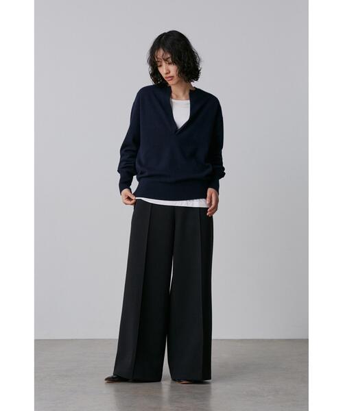 YLEVE（イレーヴ）の「［別注］YLEVE / TWEEDY BONDING JERSEY WIDE TR（その他パンツ・レディース・ホワイト/ブラック・2/1/0）」の2枚目の写真