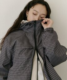 ライトアウター/撥水/軽量/秋服/11月中旬再入荷予定!!予約受付中 チェックダブルジップパーカー