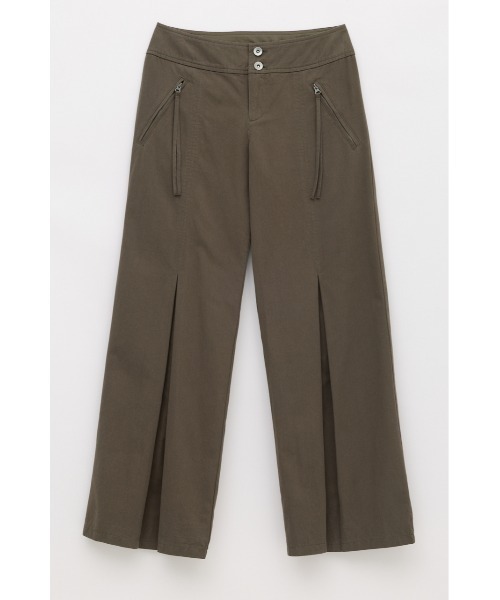 LAGUA GEM(ラグアジェム)の「TUCK WIDE FLARE パンツ(スラックス・レディース・ブラック/カーキ・X-SMALL/SMALL/MEDIUM)」の2枚目の写真