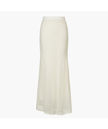 Mohair Sheer Mermaid Maxi Skirt, Ivory
