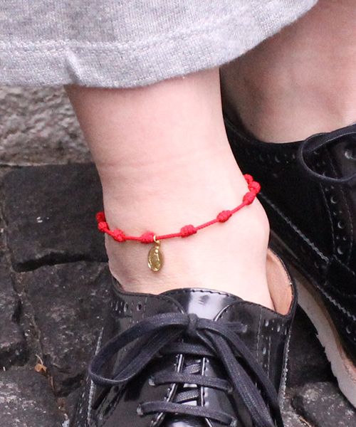 FACES(7)(フェイシーズセブン)の「【FACES(7)】ロザリオコードアンクレット -MARIA- (BRASS)(アンクレット・メンズ・ブラック/レッド/ブルー/ネイビー/イエロー/オレンジ/グリーン/ピンク/ライトブルー/ライトピンク・FREE)」の1枚目の写真