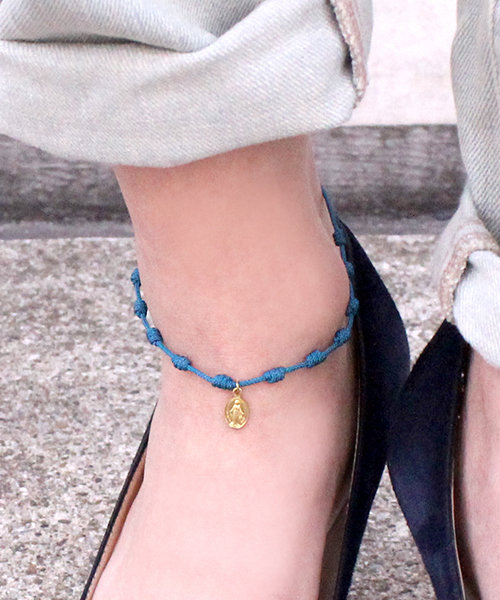 FACES(7)(フェイシーズセブン)の「【FACES(7)】ロザリオコードアンクレット -MARIA- (BRASS)(アンクレット・メンズ・ブラック/レッド/ブルー/ネイビー/イエロー/オレンジ/グリーン/ピンク/ライトブルー/ライトピンク・FREE)」の6枚目の写真