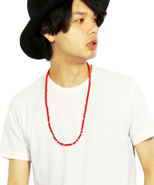 8(eight)(エイト)の「ロング ビーズネックレス シルバービーズ インディアンジュェリー (ネックレス・メンズ・レッド/ブラック/ブルー・FREE)」の21枚目の写真