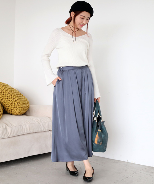 N.(N. Natural Beauty Basic)(エヌエヌナチュラルビューティーベーシック)の「サテンガウチョパンツ(その他パンツ・レディース・ブルー/ベージュ/ピンク・MEDIUM)」の13枚目の写真