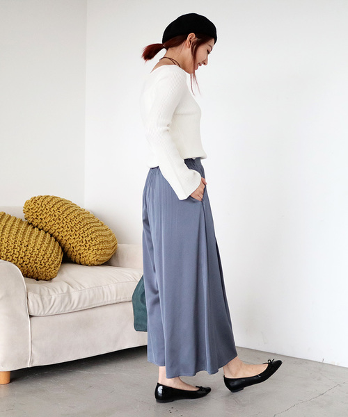 N.(N. Natural Beauty Basic)(エヌエヌナチュラルビューティーベーシック)の「サテンガウチョパンツ(その他パンツ・レディース・ブルー/ベージュ/ピンク・MEDIUM)」の15枚目の写真