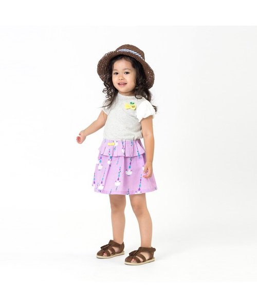 Petit jam（プチジャム）の「初夏の3柄ドッキングワンピース（ワンピース・キッズ・イエロー/アイボリー/グレー・80/95/100/120/90/110/130）」の4枚目の写真