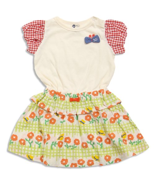 Petit jam（プチジャム）の「初夏の3柄ドッキングワンピース（ワンピース・キッズ・イエロー/アイボリー/グレー・80/95/100/120/90/110/130）」の14枚目の写真