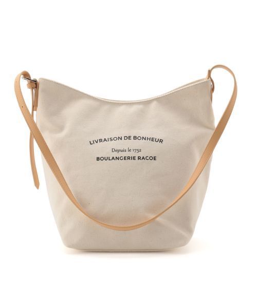 VIS（ビス）の「ロゴプリントキャンバスショルダーバッグ（トートバッグ・レディース・ベージュ/ブラック・FREE）」の2枚目の写真