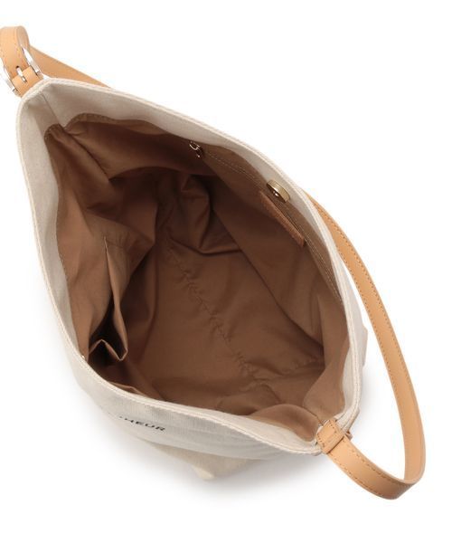 VIS（ビス）の「ロゴプリントキャンバスショルダーバッグ（トートバッグ・レディース・ベージュ/ブラック・FREE）」の6枚目の写真