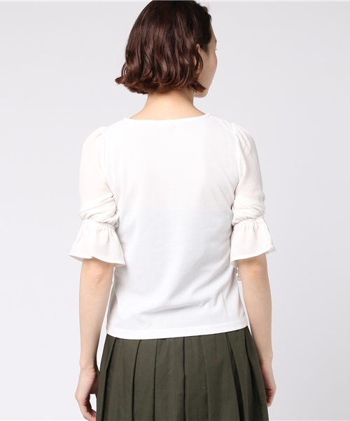 Honeys（ハニーズ）の「ビジュー付プルオーバー（Tシャツ/カットソー・レディース・ネイビー/ホワイト×ネイビー/サックスブルー/オフホワイト・M/L/S）」の8枚目の写真