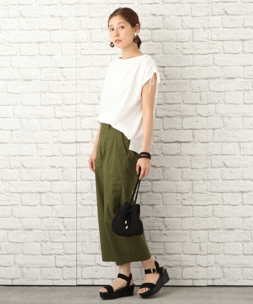 LEPSIM（レプシィム）の「ソデストリングプルオーバーSS　760809（Tシャツ/カットソー・レディース・ブラック/ネイビー/ストライプ/オフホワイト・LARGE/MEDIUM）」の12枚目の写真